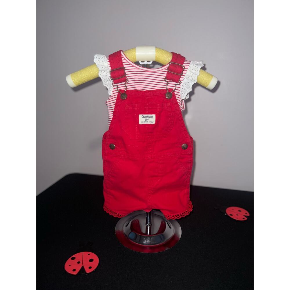Baby Girl OshKosh B’Gosh Overall Shorts With Matching Top 6M